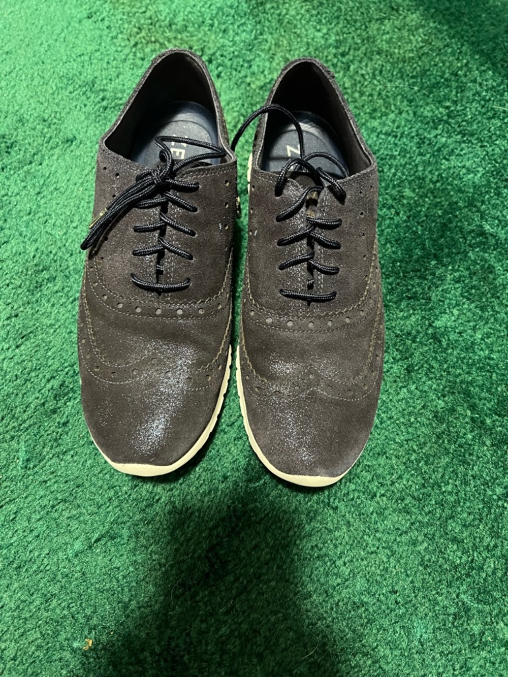 Women’s navy blue with sparkle Wingtip Lace-Up Shoes